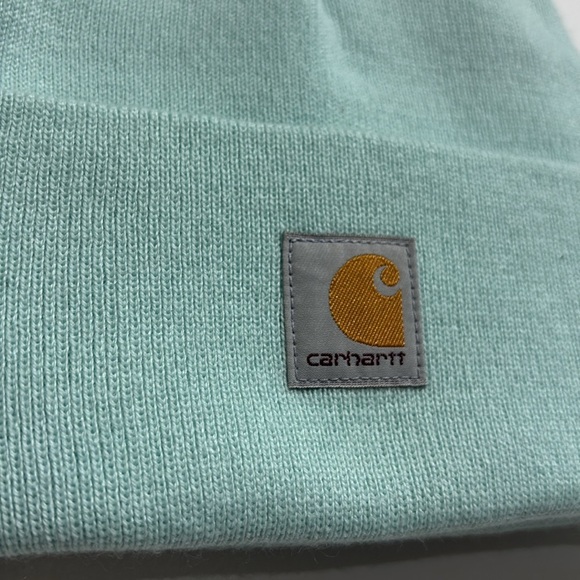 Carhartt Knit Cuffed beanie/watch hat,sewn on logo patch,warm winter,turquoise - Picture 2 of 6